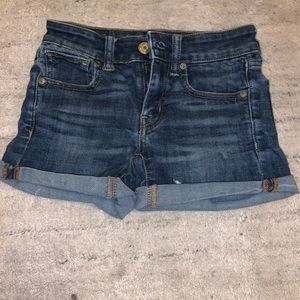 American eagle dark denim shorts!